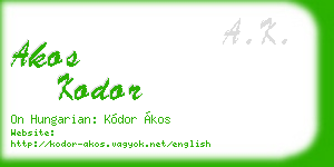 akos kodor business card